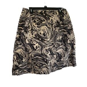 Grace Elements skirt button/zip closure knee length swirled print size 14